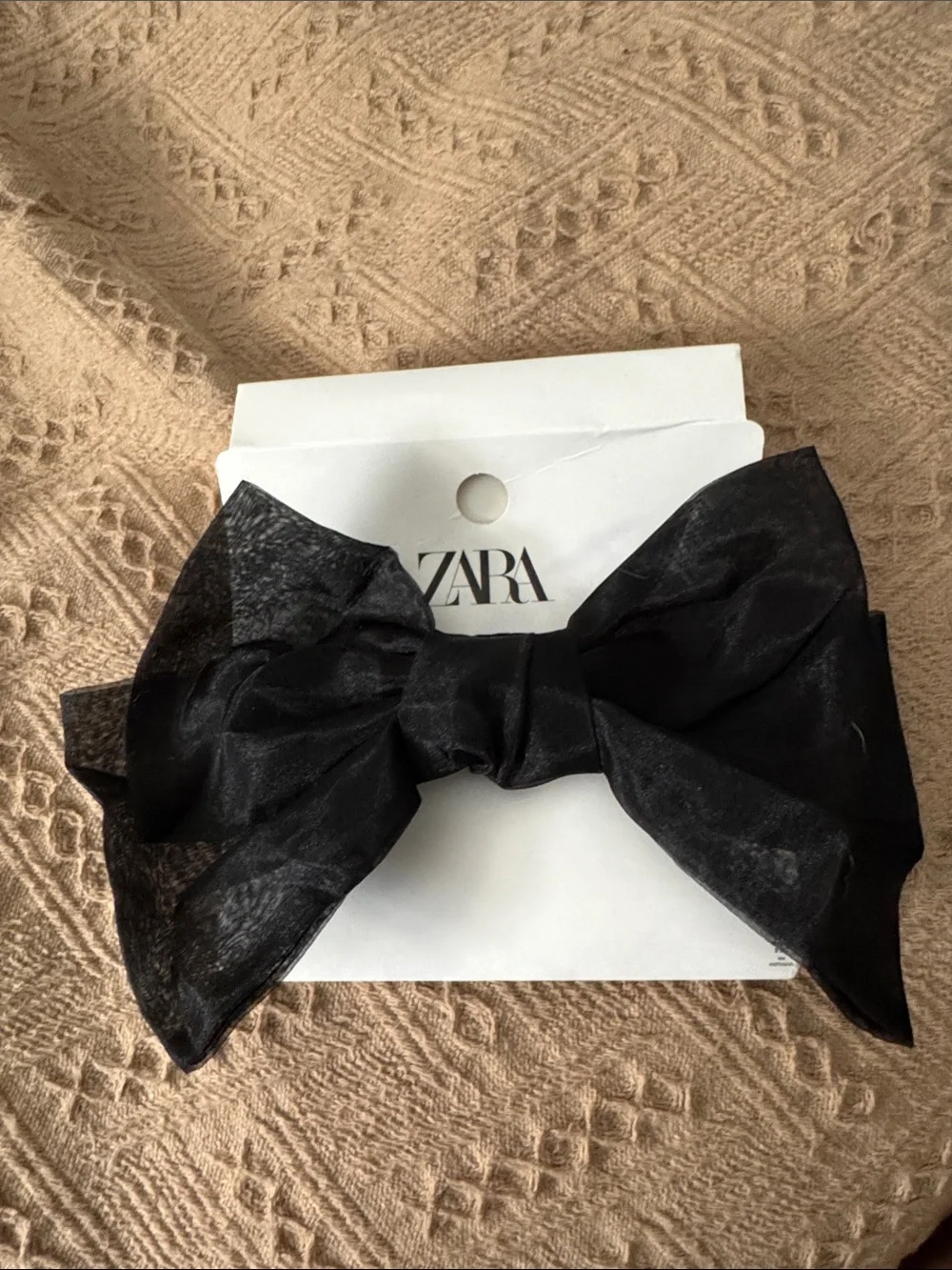 Zara Black Sheer Bow Hair Clip
